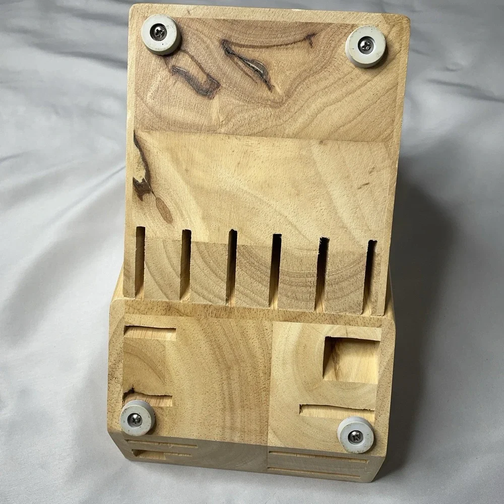 J.A. Henckels 14 Slot Wood Knife Block Oak Finish Cutlery Storage Holder Stand
